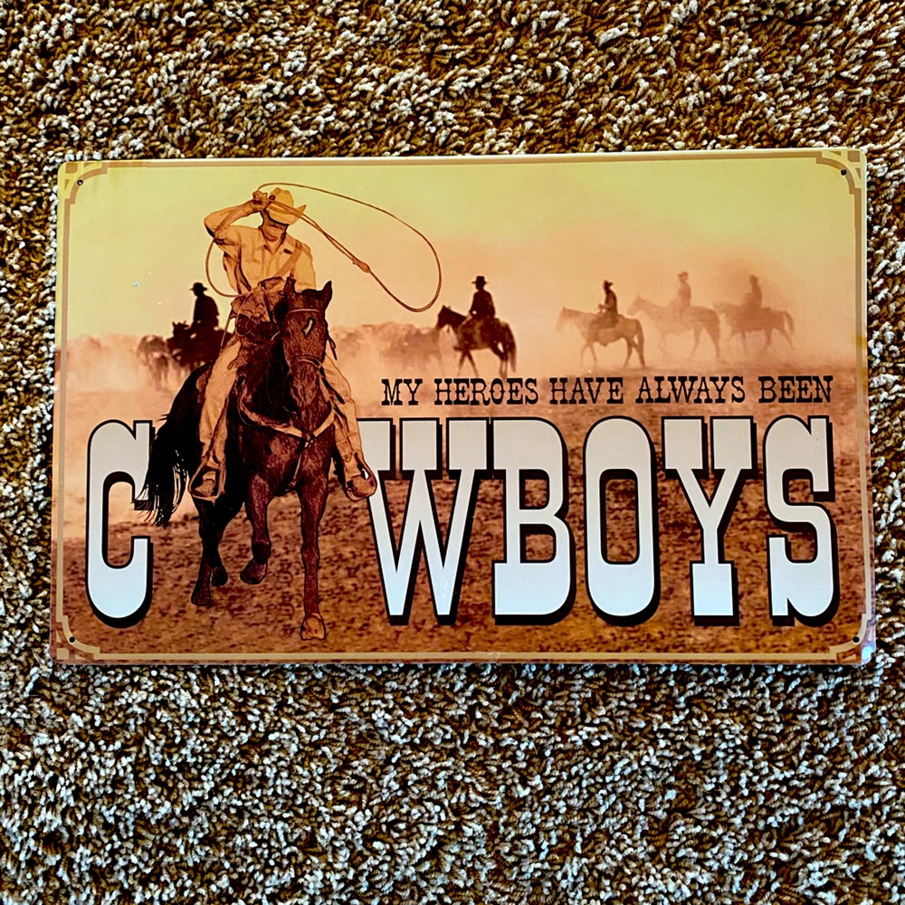Metal Cowboy Sign